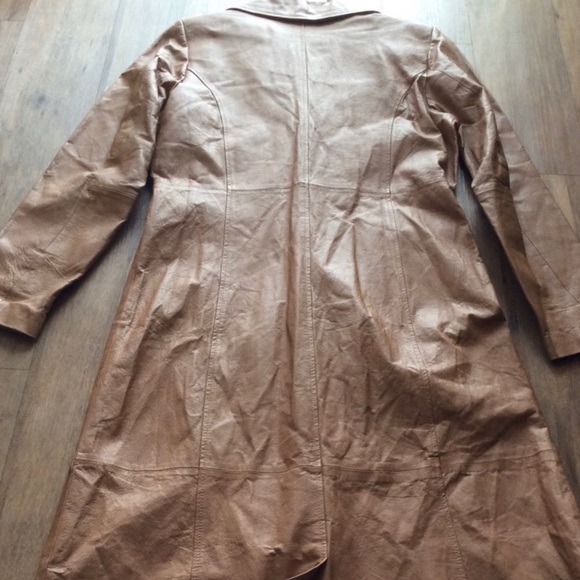 NWOT 100% Genuine Leather Maxi Coat - Picture 5 of 7